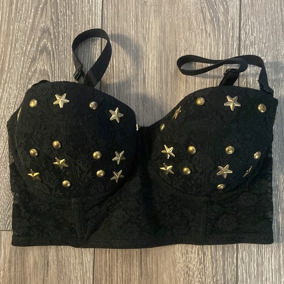 5 for $30! Bralette lace stars gold studs bra festival ✨🤩 - Picture 1 of 3